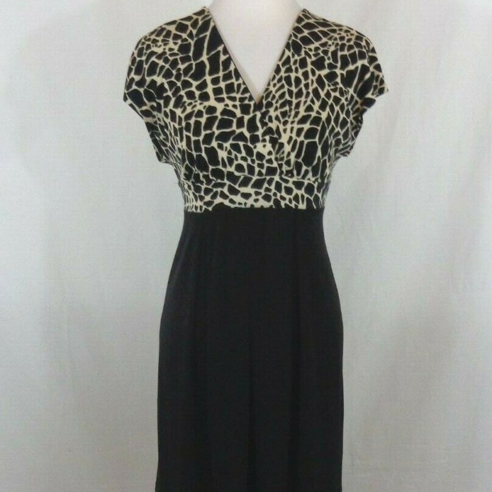 EN FOCUS STUDIO BROWN BLACK ANIMAL PRINT DRESS 8